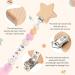 15-Piece Wood Pacifier Clips Set - DIY Beech Wooden Clip Holder for Teething Baby with Star, Heart, and Moon Designs - Buy Online on GoSupps.com