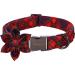 Aring Pet Christmas dog collar cute checkered dog collar with flower comfortable Christmas dog collar with metal buckle for small medium-sized and tall boys and girls dogs xs Christmas caro