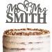 Personalised Acrylic Wedding Cake Topper - Mr and Mrs Rustic Design | Customisable with Any Name & Color | Grey Wedding Cake Decoration - KreateSquare - Buy Online on GoSupps.com