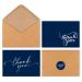Baoswi 50 Pack Thank You Cards With Envelopes & Stickers Blank Navy Thank You Cards for Baby Bridal Shower Graduation Wedding Bridal Thank You Cards Brown Paper Envelopes and Stickers Thank You Notes