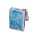 HSYHERE Creative Quicksand Makeup Mirror Double-Sided Portable Compact Makeup Mirror Glitter Foldable Fashion Hand Mirror Portable Travel Pocket Makeup Mirror (Square-Blue)