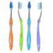 BioSwiss Pack of 4 Toothbrushes | Each Toothbrush Has A Rubber Grip for Handheld Comfort | Tongue and Cheek Cleanser | The Bristles are Soft and Reach Deep Between Teeth and Gum line | Value Pack