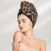 Rough Leopard Print Coral Velvet Dry Hair Cap | Perfect for Home Travel Pools Beaches & Baths - Buy Online on GoSupps.com