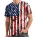 fannyouth American Flag Shirts for Men Distressed USA Flag Patriotic Short Sleeve Independence Day Crewneck T-Shirt A-01-4-black 3X-Large