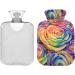 NAANLE Hot Water Bottle with Cover - Watercolor Rainbow Roses 1L for Pain Relief & Heat Therapy | Transparent Design - Buy Online on GoSupps.com