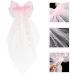 Beavorty Mesh Ribbon Hairpin girls white hair bow bridal bow veil bridal veils for wedding bride bachelorette accessories girl headdress big bows bridesmaid Hair piece pearl bow tie - Buy Online on GoSupps.com
