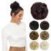 Yamel Messy Bun Hair Pieces for Women Hair Bun Extension Natural Black in Burgundy Updo Curly Messy Bun Scrunchie