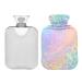 Hot Water Bottle 2L with Cover Rainbow Leopard Print Neon Hot Water Bag for Pain Relief Hand Feet Warmer Winter