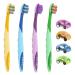 Shield Care Hippo Toothbrush with Versatile Grip and Playful Design for Kids  Oral Care - Super Soft Bristles  Kids - in 4 Colors  4 Count (Pack of 1)