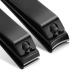 FVION 2 pieces nail clip set sharp curved and straight nail clipper for fingernails and toenails premium nail zwick stainless steel nail clipper nail clipper (black)