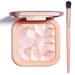 LSxia Highlighter Makeup Palette Shimmer Contour Palette Powder for Brighten Face Contour Gold Cheek Highlight Makeup  Long Lasting Highlighter Powder with Mirror for Illuminator Makeup (PINK GOLD) 04 Pink Gold