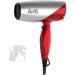 Berta 1875W Folding Hair Dryer - Dual Voltage Travel Blow Dryer with Negative Ions 2 Heat & Speed Settings - Red - Buy Online on GoSupps.com