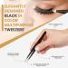 Utopia Care Professional Stainless Steel Tweezers Set - 4-Piece Precision Set for Ingrown Hair, Facial Hair, Splinter, Blackhead, Tick Remover (Black) - Buy Online on GoSupps.com