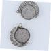 20 pcs Round Bezel Accessory with Pendants Trays Rotate Double-sided Pendant Trinket Keychain Alloy 2.5X2.5cmx2pcs As Shownx2pcs - Buy Online on GoSupps.com