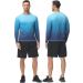 Yukaichen Men's Long-Sleeved Rashguard - Quick-Dry Breathable Swim Shirt in Color Gradient Blue for Surfing Fishing and Hiking - Buy Online on GoSupps.com