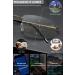 Vevesmundo Photochrome Reading Glasses | Blue Light Filter Metal Titan Multifocal Varifocal Glasses for Men - 1.5x Gold Lens - Buy Online on GoSupps.com