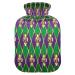 Mardi grass jewelry heat bottle with cover heat bottles for pain relief hot water bottle water bag feet and bed warmers for period cramps 1 l