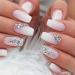 YoYoee Medium Coffin Press On Nails Crystal Gem Design Fake Nails Acrylic Gradient Bling False Nails Reusable Ballerina Stick On Nails for Women and Girls (24 PCS) Gorgeous 27