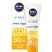 NIVEA SUN UV Face SPF50 Q10 Anti-Age & Anti-Pigment No White Marks (50ml) Q10 Face Sun Cream Anti-Ageing Cream Protects Against UVA/UVB Rays & Premature Skin Ageing Q10 face suncream