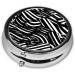 Black and White Lines Round Pill Box - 3 Compartment Portable Organizer for Travel & Purse | Stylish Travel Pill Container - Buy Online on GoSupps.com