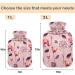 NAANLE 2L Hot Water Bottle with Cover - Watercolor Flowers Pink - Back Pain Relief Hand & Foot Warmer Neck Therapy - Buy Online on GoSupps.com