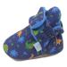 Dotty Fish Cotton Baby Booties with Suede Sole. Warm Fleece Lining. Non-Slip Pram Shoes. Stay On Slippers. From 0-18 months. Boys Girls Unisex. Winter First Shoes. 0-6 Months Navy Blue With Dinosaurs