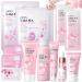 SHOWHEEL Sakura Facial Care Set 11Piece Daily Skin Care Set with Cleanser Toner Hydration AntiAging Sakura Skin Care Set for Teenage Girls and Women