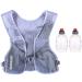 Sanique.G Ultralight Reflective drinking bag backpack drinking vest marathon running backpack for women men gray - with 2 250ml bottles