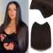 TESS Hair Extensions Synthetic Long Straight Hair Pieces 18 Inch Clip in One Pieces Hair Extensions Long Clips Hair Extension for Women 160g 6A Brown black