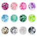 Nail glitter 12 colors fluorescent glitter make-up glitter sequin for face nails hair body glitter sequin for party Easter diy resin handicrafts