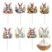 Cupcakes Rabbit Toppers Wafer Rice Paper Cake Toppers Easter Bunny Cupcake Toppers Cake Insert Bunny Decoration Happy Easter Bunnies Dessert Toppers Decoration