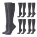 Rixotix 5 pairs of knee socks for women and men support stockings compression stockings classic stockings made of cotton long socks breathable 34-39 (gray) unit size gray