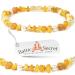 Bernstein collar for dogs and cats - length from 20cm to 70 cm - Top quality on Amazon - amber chain -cover -band tick protection - 100% from Baltic Nature Bernstein CGNPW34 34cm