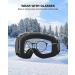 ZIONOR X10 Ski Snowboard Goggles - OTG Anti-fog UV Protection | VLT 17% Black Frame Black Lens - Buy Online on GoSupps.com