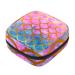 Colorful Mermaid Fish Scales Sanitary Napkin Storage Bag for Girls Women Portable First Period Pads Bag Tampons Holder Girls Travel Makeup Bag Large Capacity Multicoloured 13