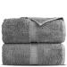 Towel Bazaar Premium Turkish Cotton Super Soft and Absorbent Towels (2-Piece Bath Sheet Towel, Gray) Gray 2-Piece 35'' x 70'' Bath Sheet Towels