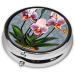 Blooming Orchids Round Pill Box - 3 Compartment Travel Organizer | Portable Pill Case for International Shipping - Buy Online on GoSupps.com
