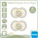 MAM Original Glow in the Dark Night Soother 6+ Months (Set of 2) SkinSoft Silicone Teat - Sustainable and Bio-Renewable Baby Soother - Buy Online on GoSupps.com
