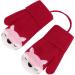 Cute Fox Knitting Short Gloves for Toddler Kids | Winter Thermal Plush Lining | 1-3 Yrs | Red - Buy Online on GoSupps.com
