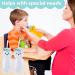 Honey Bear Straw Cup Set - 4 Baby Cups with Flexible Straws & Cleaning Brush | 8oz Juice Bottles for Infant Feeding | Ideal for Poor Oral Health - Blue - Buy Online on GoSupps.com