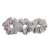 A.Tony Scrunchies Set 4 Colors Hair Ties Girls & Women Chiffon Ponytail Holder Hair Accessories Pattern High Quality Hairband (Gray)