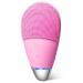 Face Cleansing Brush Mini Silicone Face Scrubber Ipx7 Waterproof Rechargeable for Deep Cleansing Exfoliating and Vibrating Massaging (Pink)