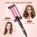 3-Barrel Curling Iron for Beach Waves - Adjustable Fast Heating Wave Iron for Long & Short Hair - Pink - Buy Online on GoSupps.com