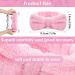 Molain 2Pcs Spa Headband Set - Bowknot Coral Fleece Hair Bands for Women - Perfect for Makeup, Skincare, and Sports - Pink & White - Buy Online on GoSupps.com