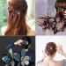 5 PCS Double Flower Rhinestone Hair Clips - Elegant Hair Accessories for Women - Crystal Thick Hairpins (Large) - Flower Color Options Available - Buy Online on GoSupps.com