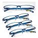 LUFF 4Pcs Anti-Blue Ray Reading Glasses Portable Ultralight Readers 1.25X Blue