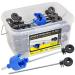 Voss.farming Lang Stem insolator 50 pcs.Spacement isolator + Rearer in a box for the electric fence for wire and strand