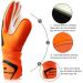 Obbsen Goalkeeper Gloves with Fingersave | Extra Strong Grip Football Gloves | Sizes 5-7 Kids & 8-10 Adults | Classic Orange - Buy Online on GoSupps.com