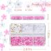 Buy 3D Flower Nail Charms Set - Pink & White with Gold & Silver Gems | Creative Nail Art Accessories International Shipping - Buy Online on GoSupps.com