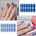WOKOTO 12 Sheets Blue Series Nail Polish Strips - Solid Nail Stickers & Full Gel Nail Wraps for Women & Girls | Easy Stick-On Nails Kits - Buy Online on GoSupps.com